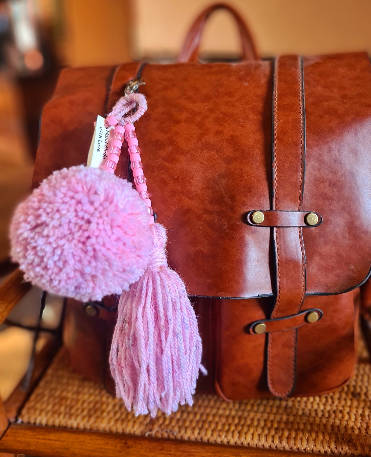 Wool Pom Pom Keyrings