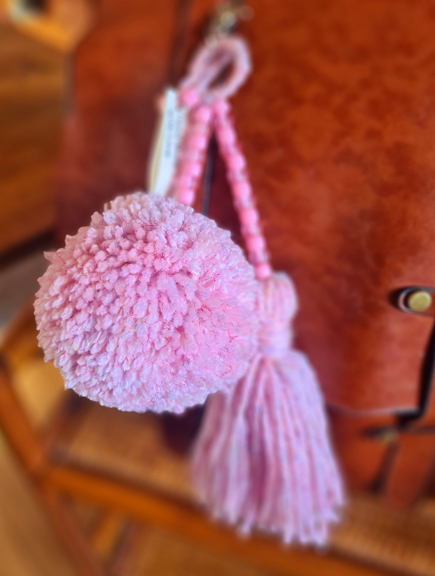 Wool Pom Pom Keyrings
