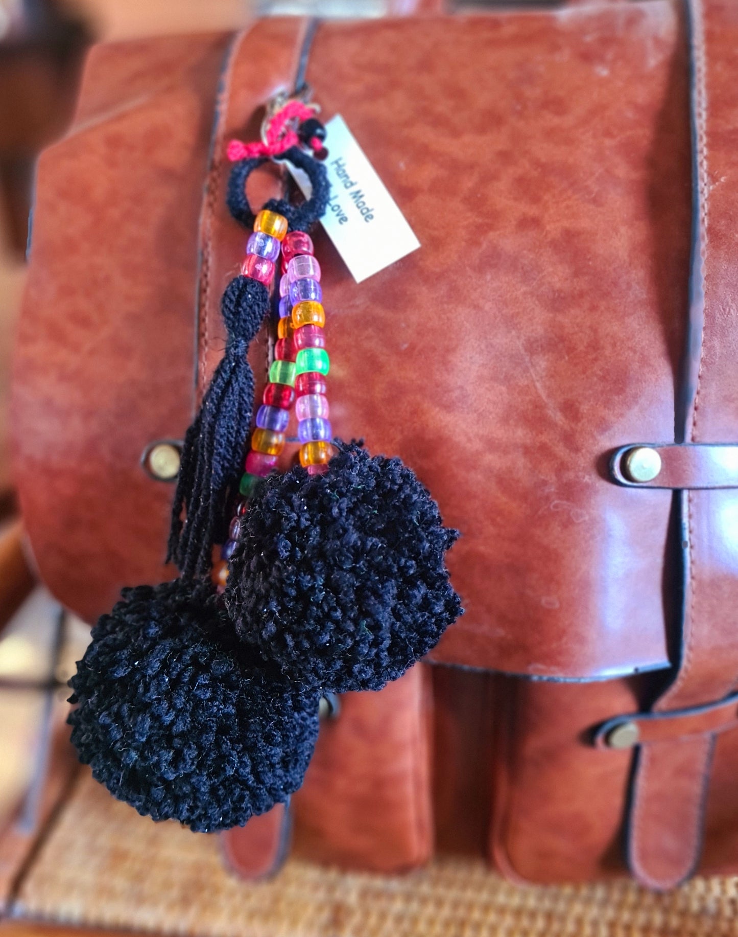 Wool Pom Pom Keyrings