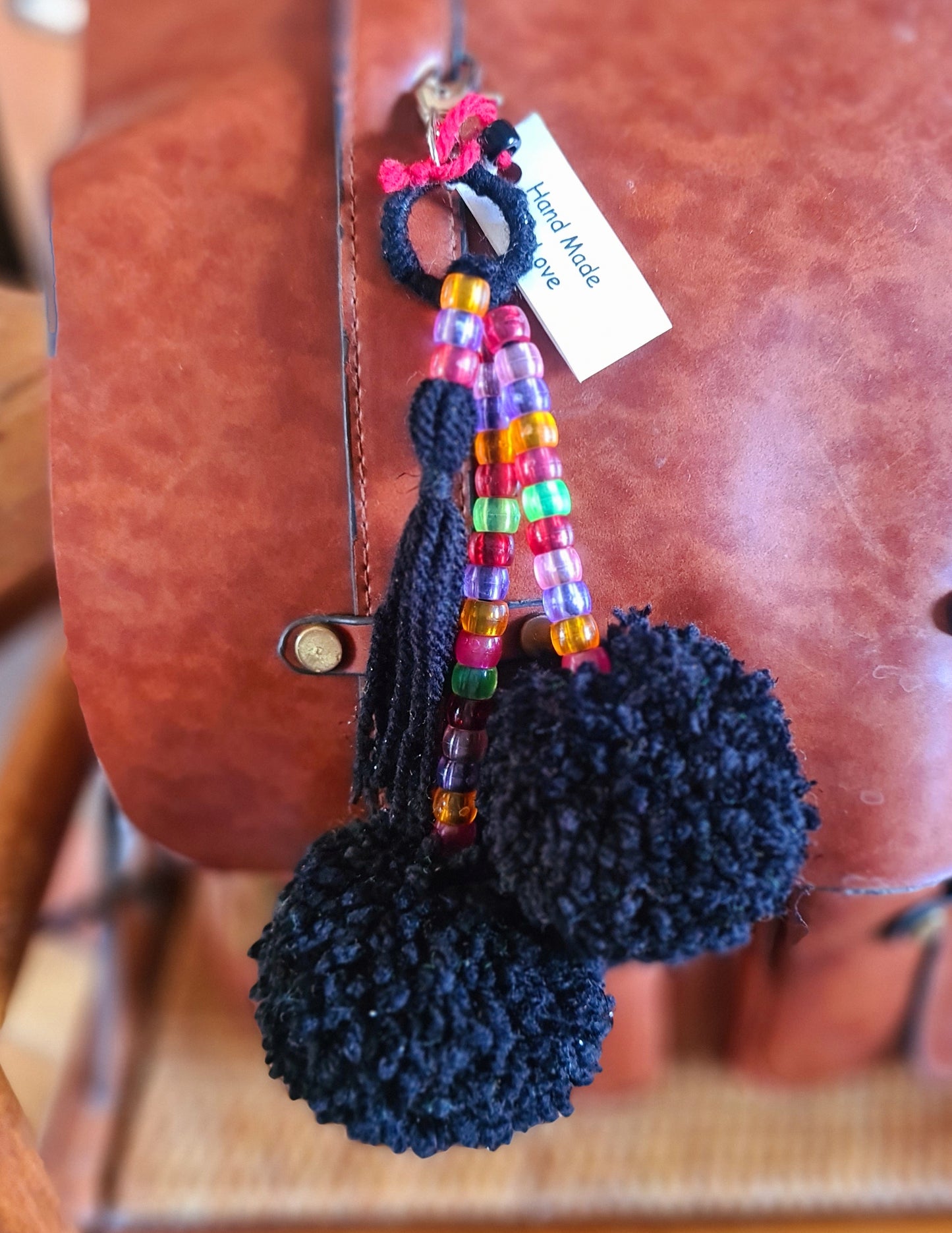 Wool Pom Pom Keyrings