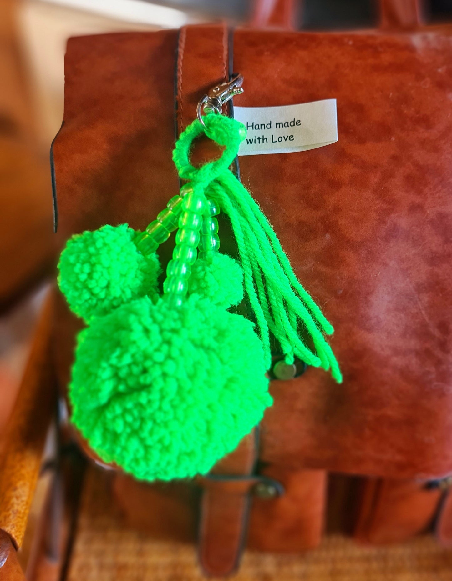 Wool Pom Pom Keyrings