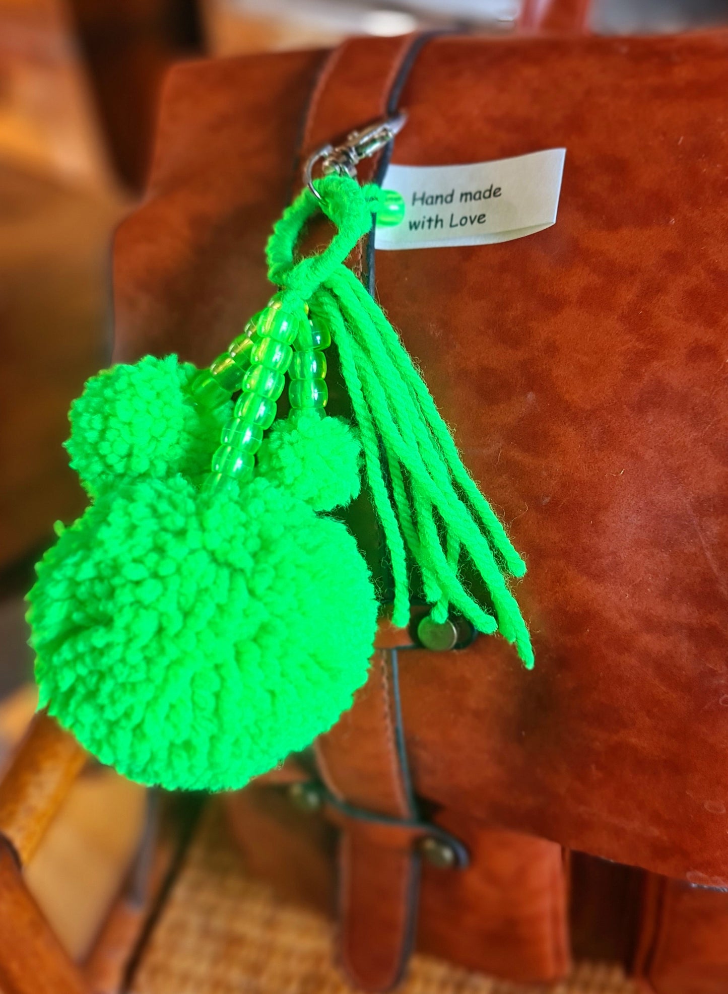 Wool Pom Pom Keyrings