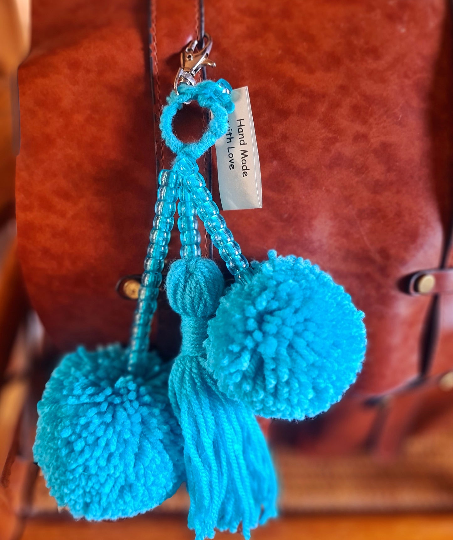 Wool Pom Pom Keyrings