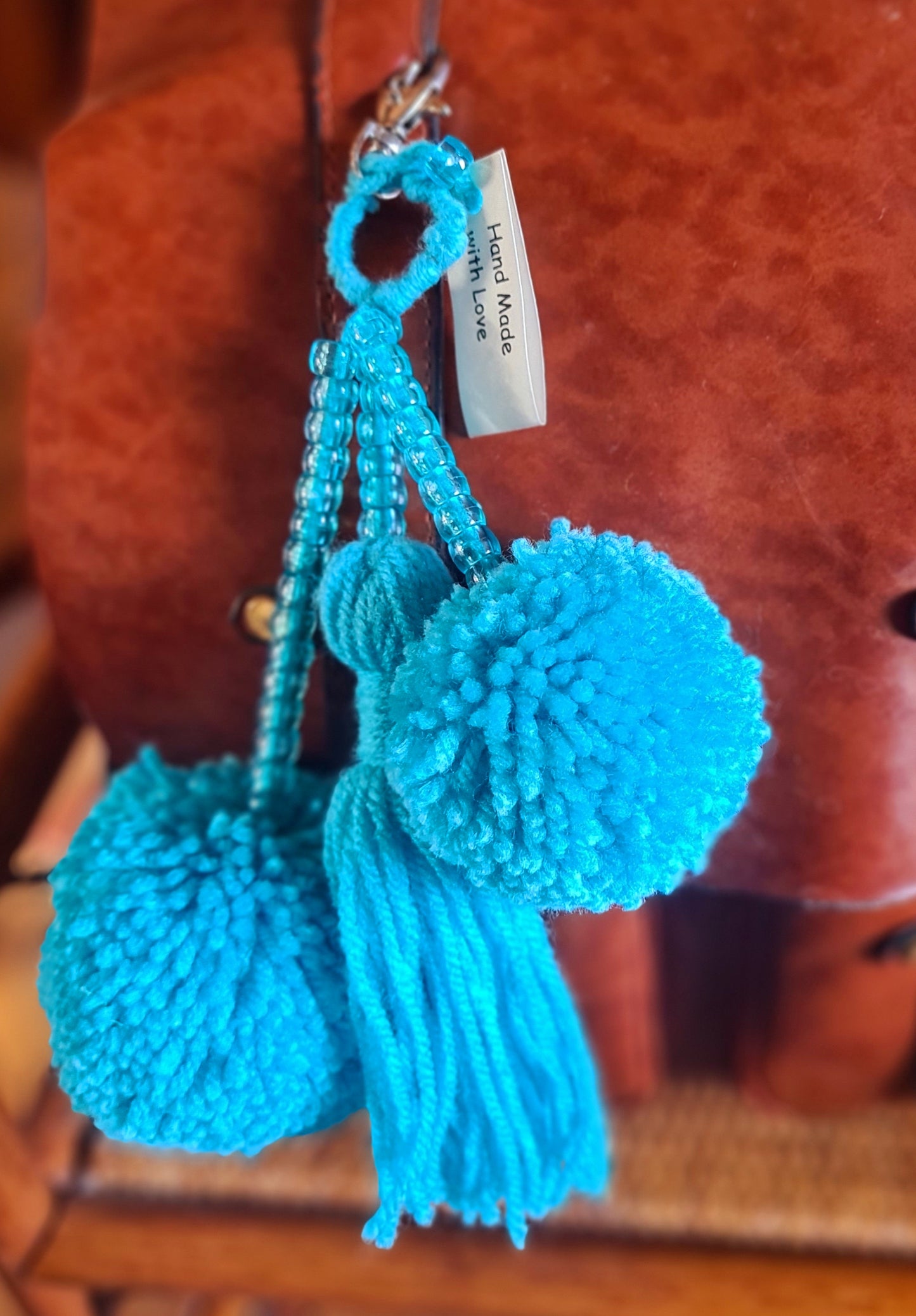 Wool Pom Pom Keyrings