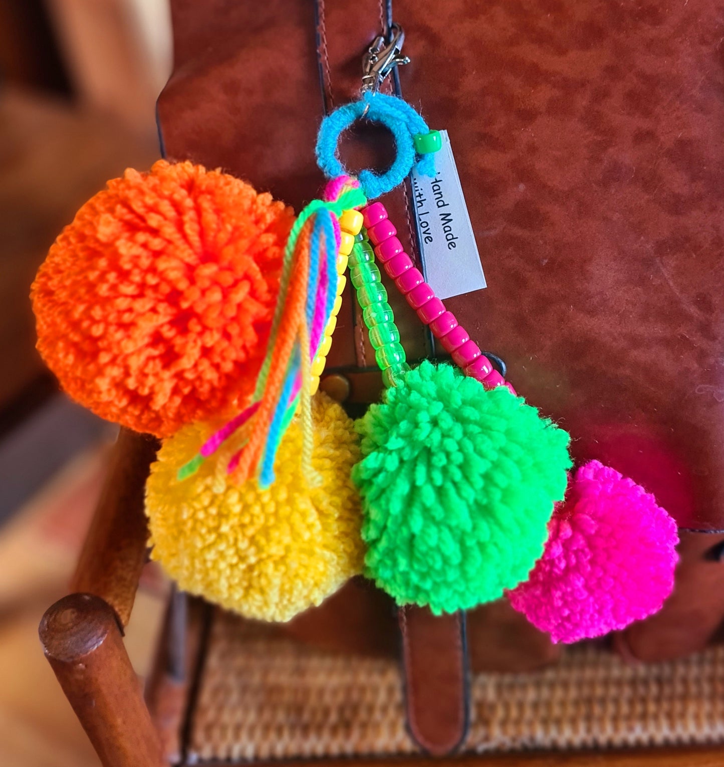 Wool Pom Pom Keyrings