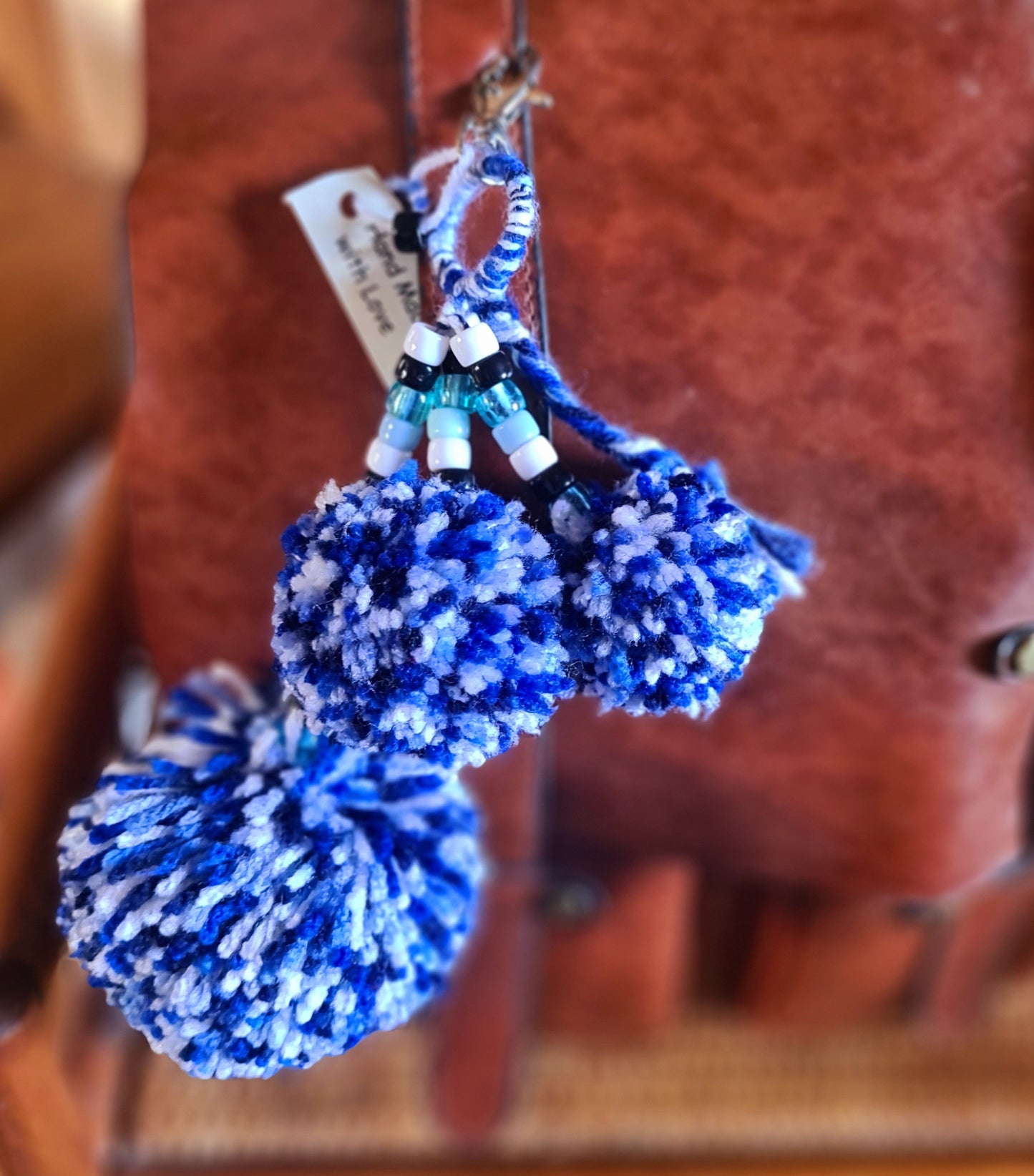 Wool Pom Pom Keyrings