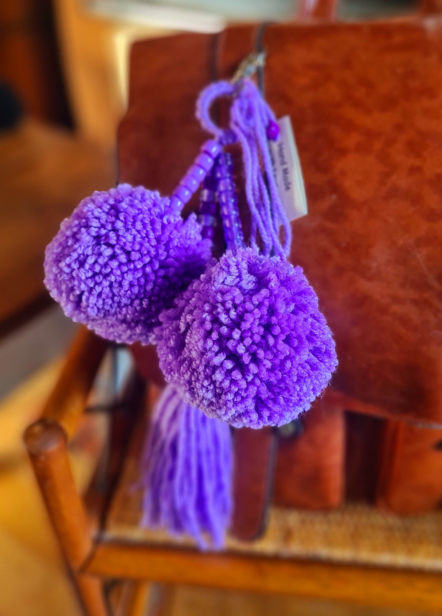 Wool Pom Pom Keyrings