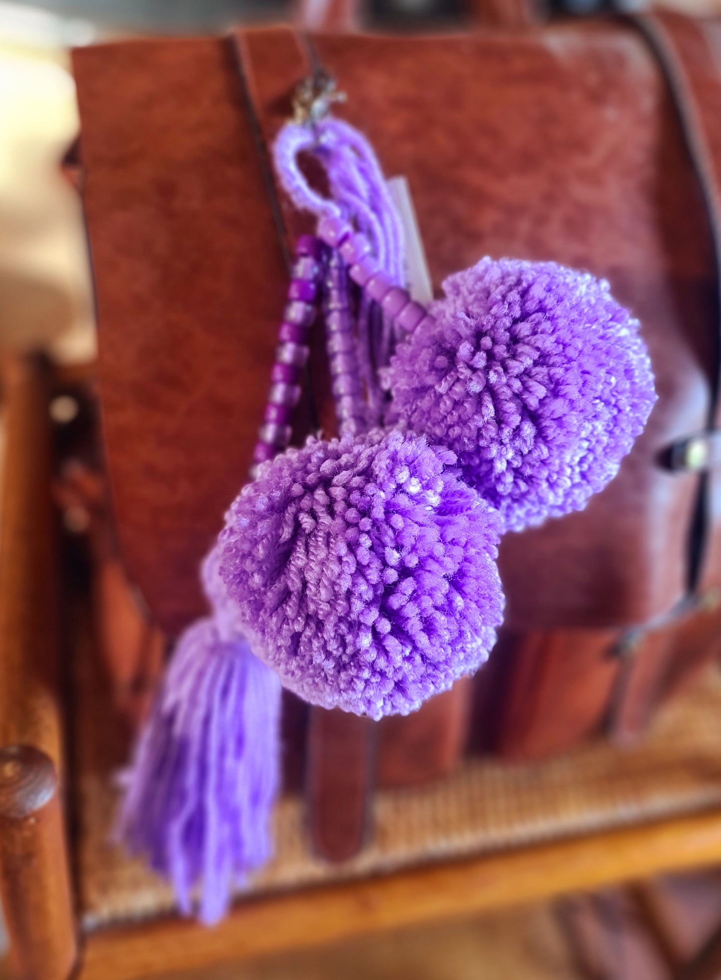 Wool Pom Pom Keyrings