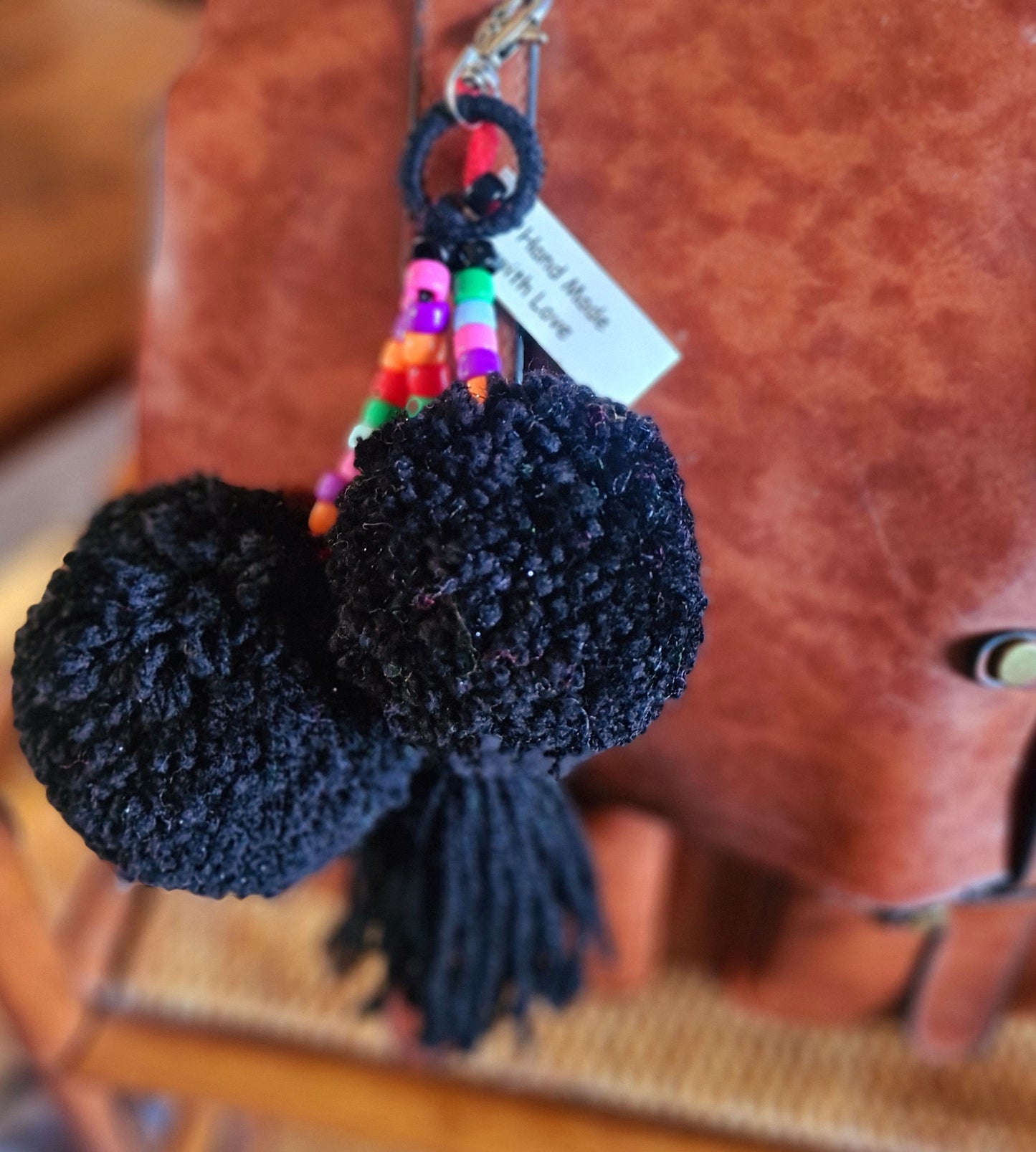Wool Pom Pom Keyrings