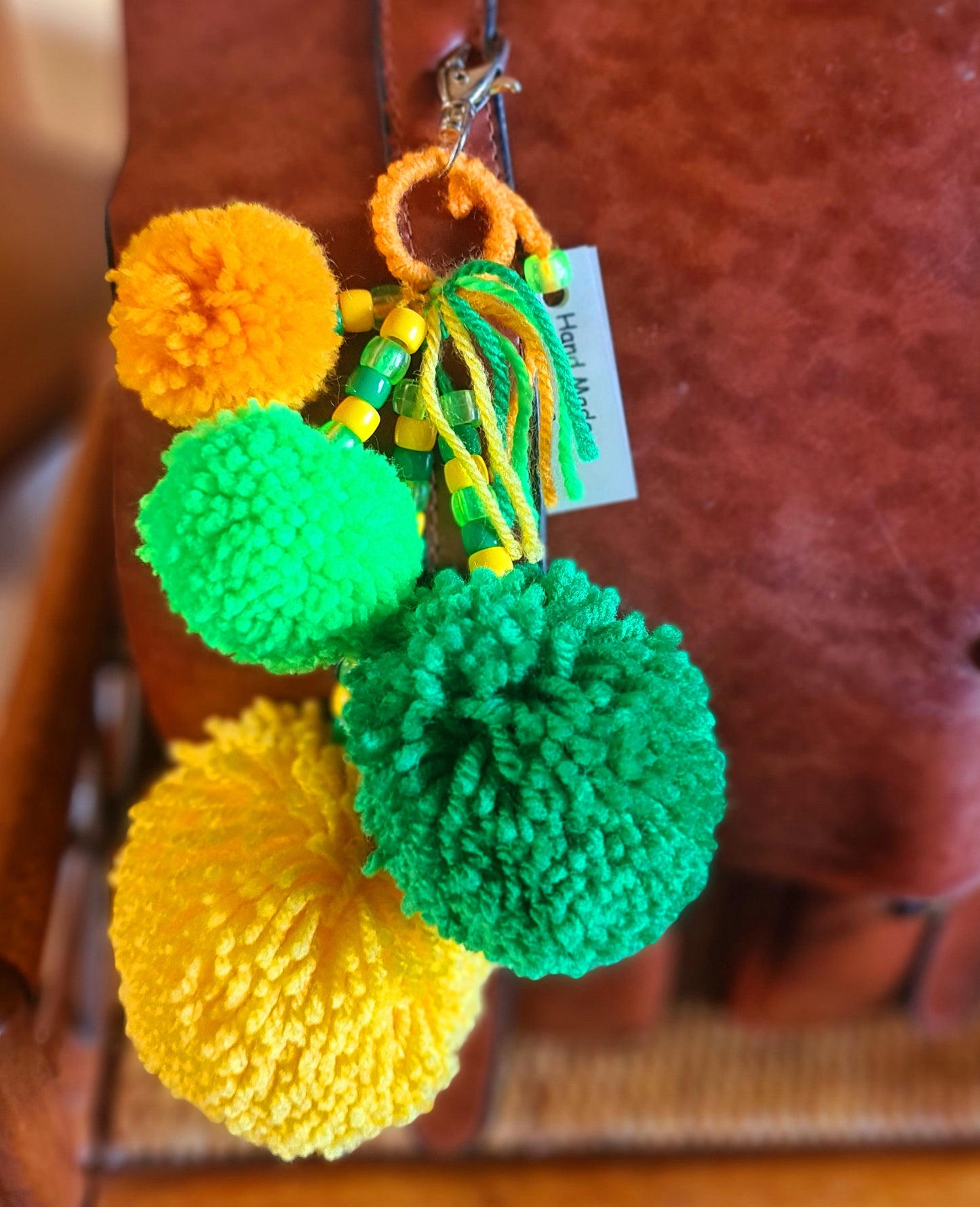 Wool Pom Pom Keyrings