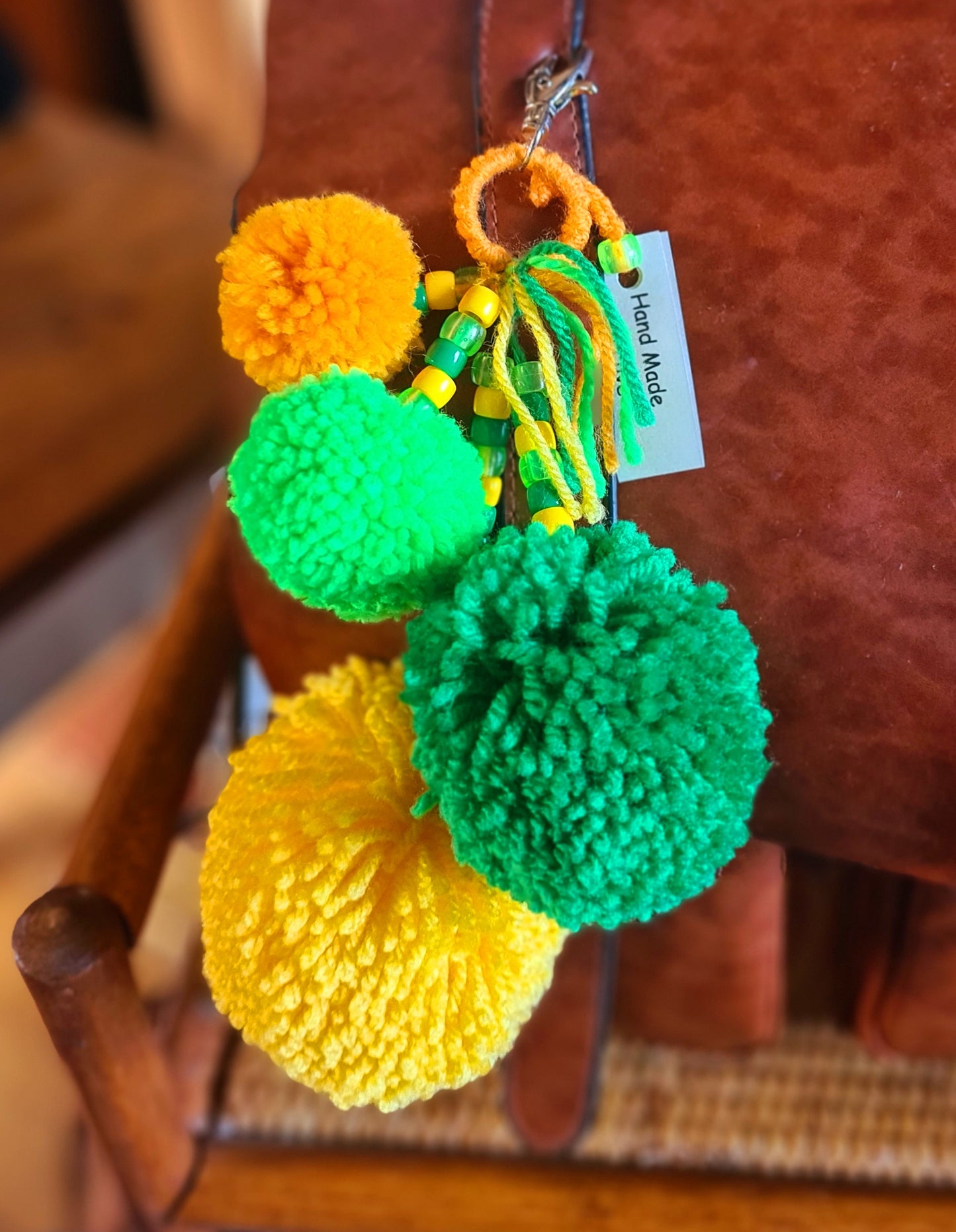 Wool Pom Pom Keyrings