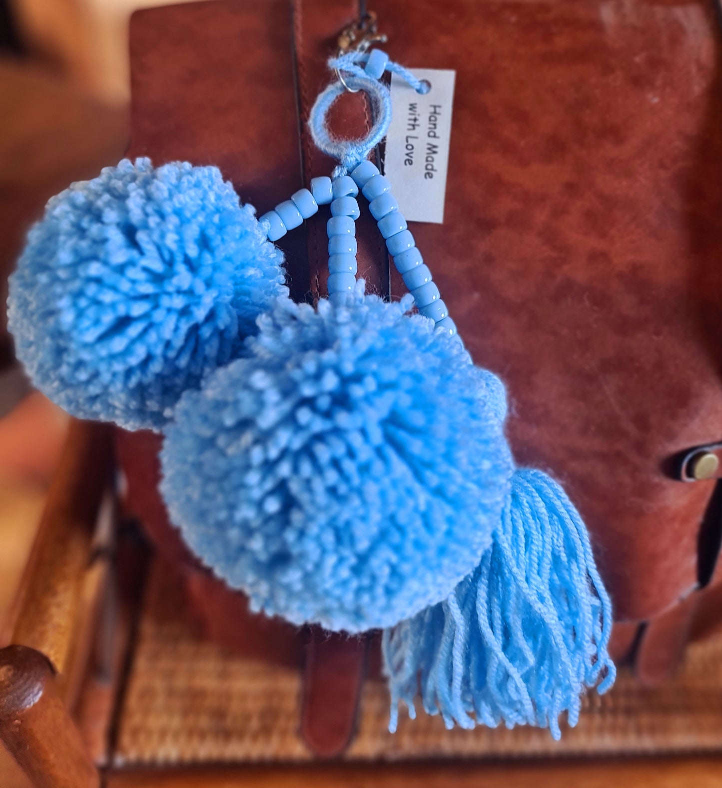 Wool Pom Pom Keyrings