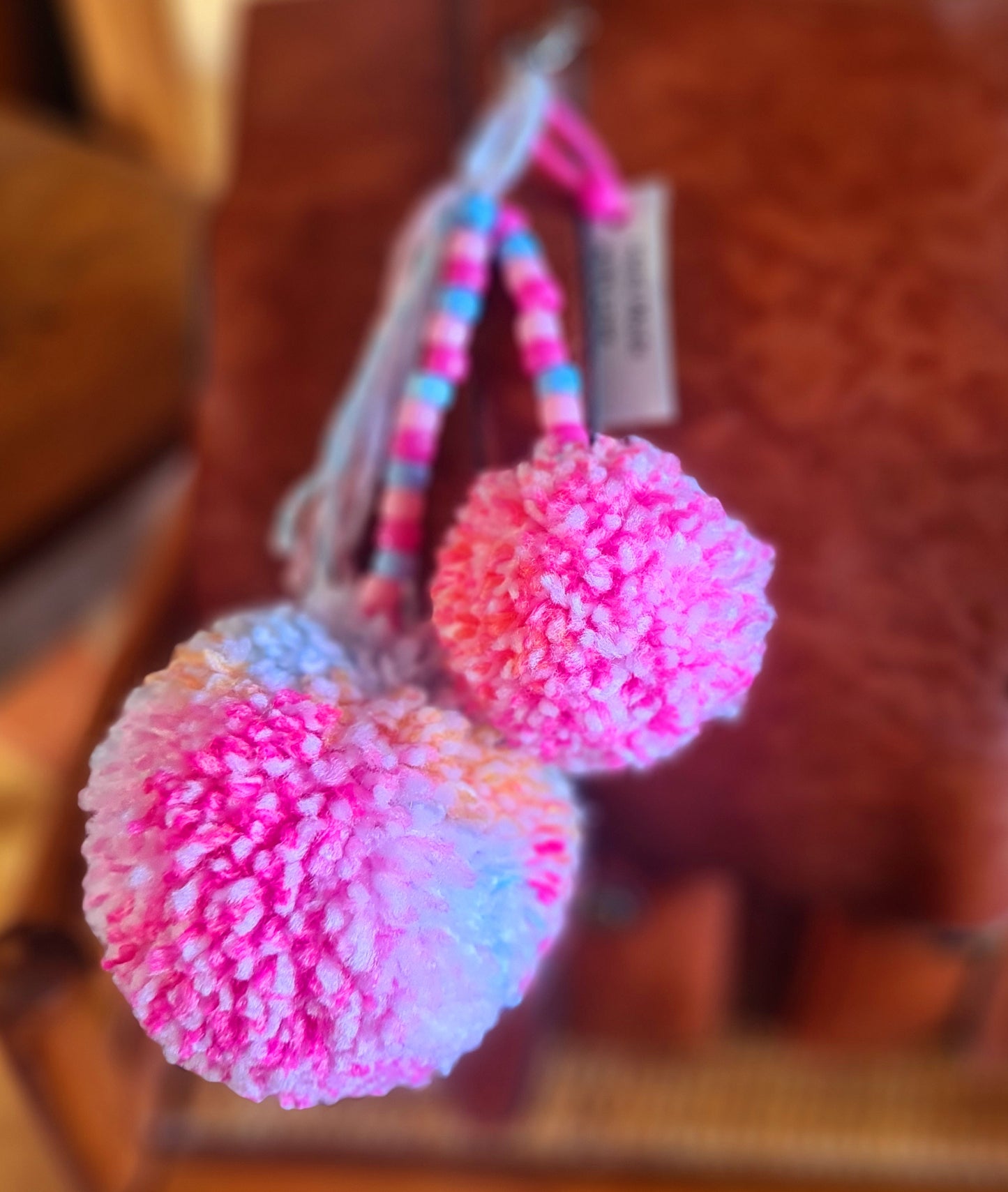 Wool Pom Pom Keyrings
