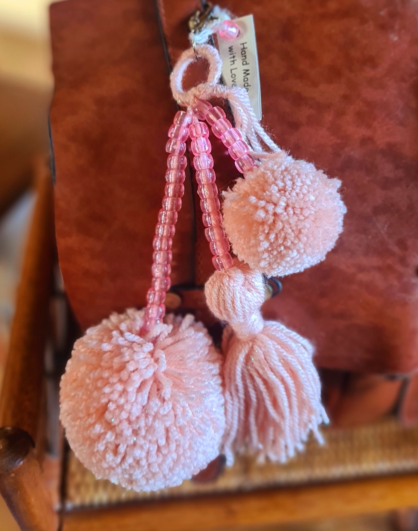 Wool Pom Pom Keyrings