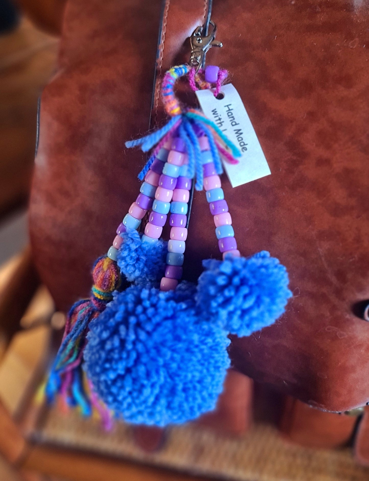 Wool Pom Pom Keyrings