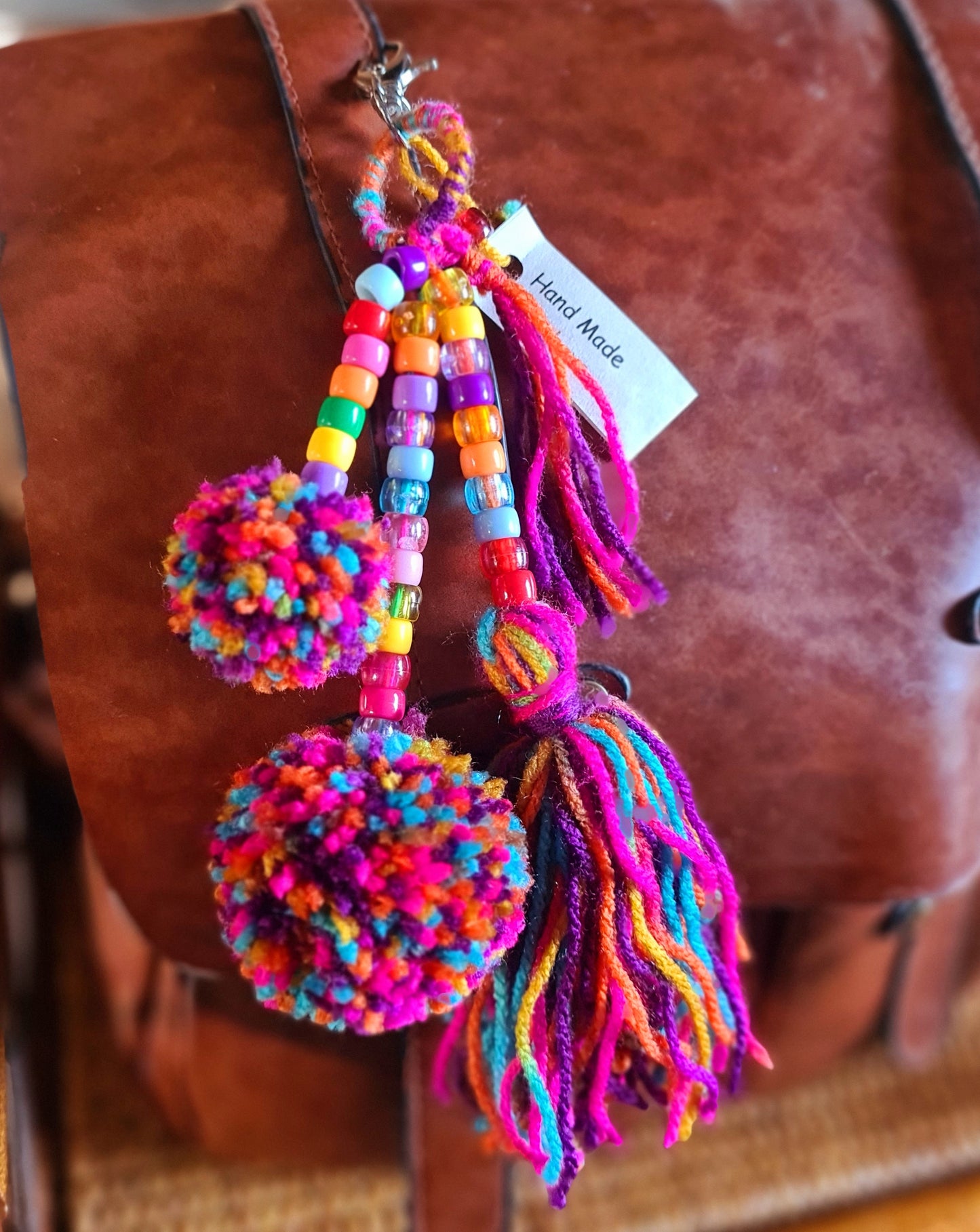Wool Pom Pom Keyrings
